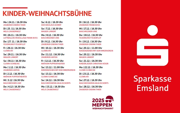 Sparkasse Emsland Kinder - Weihnachtsbühne&nbsp;&copy;&nbsp;Stadtmarketingverein WIM e.V.